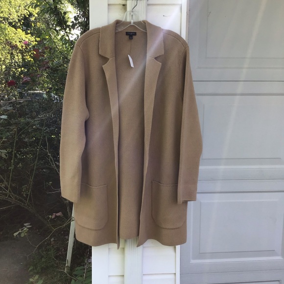 Talbots Sweaters - NWT Talbots Beautiful Thick Tan Open Front Cardi